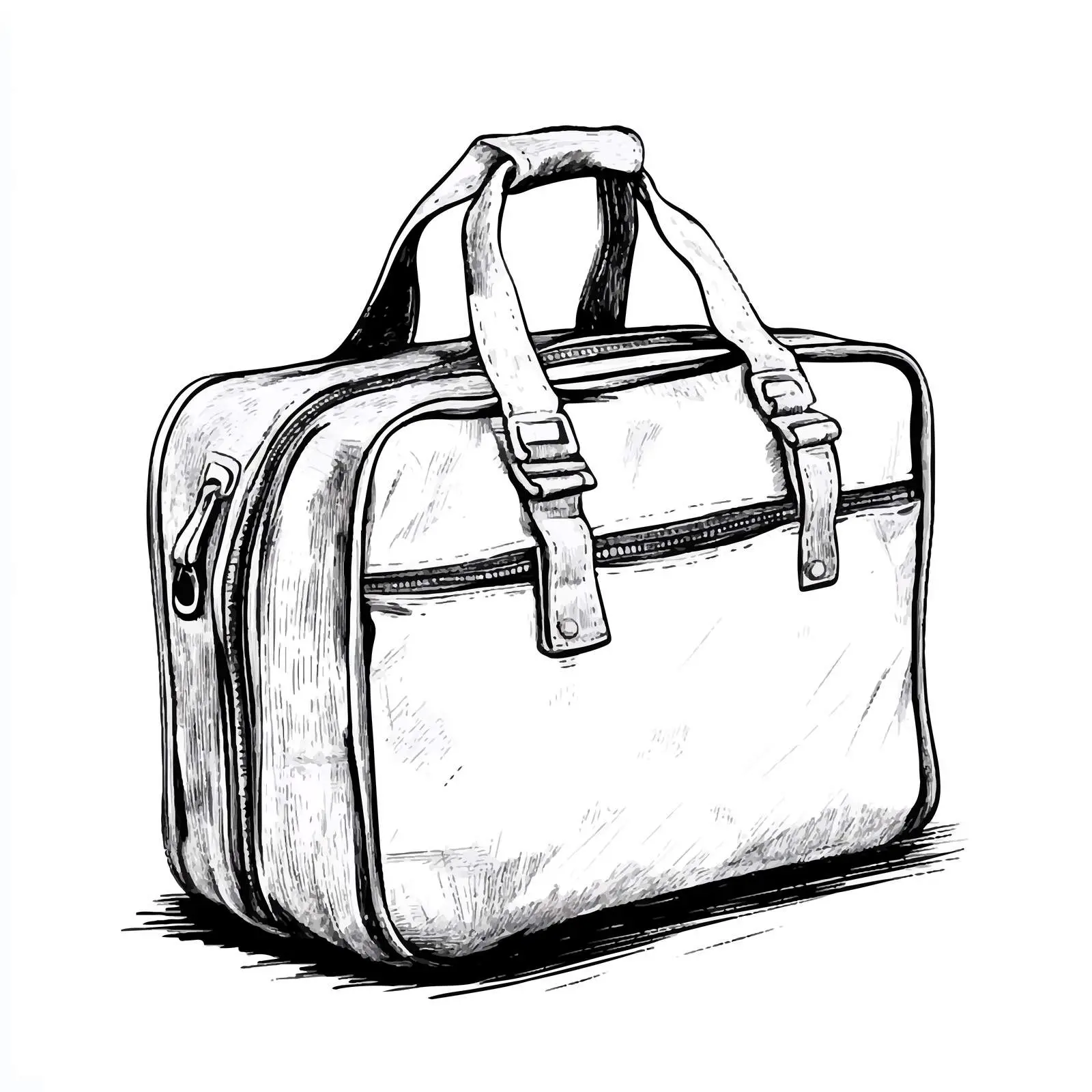Cartoon Travel Bag Vector Illustration - Black and White — free download from Dotvec