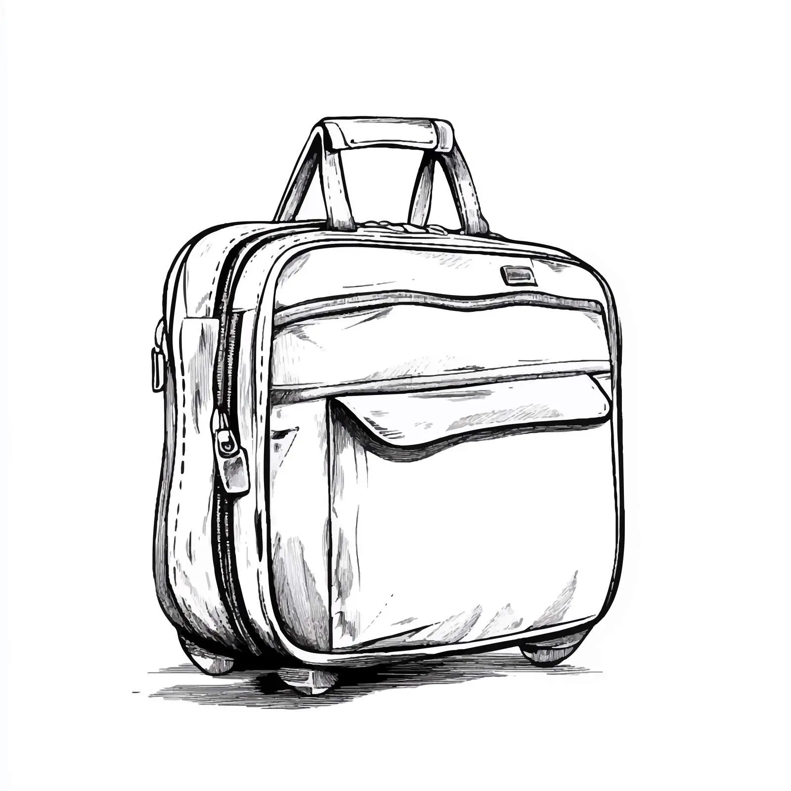 Black and White Cartoon Travel Bag Vector Illustration — free download from Dotvec