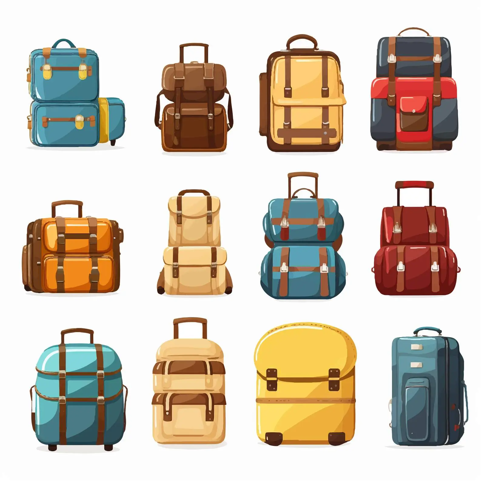 Tourist Baggage and Hiking Backpacks Set — free download from Dotvec