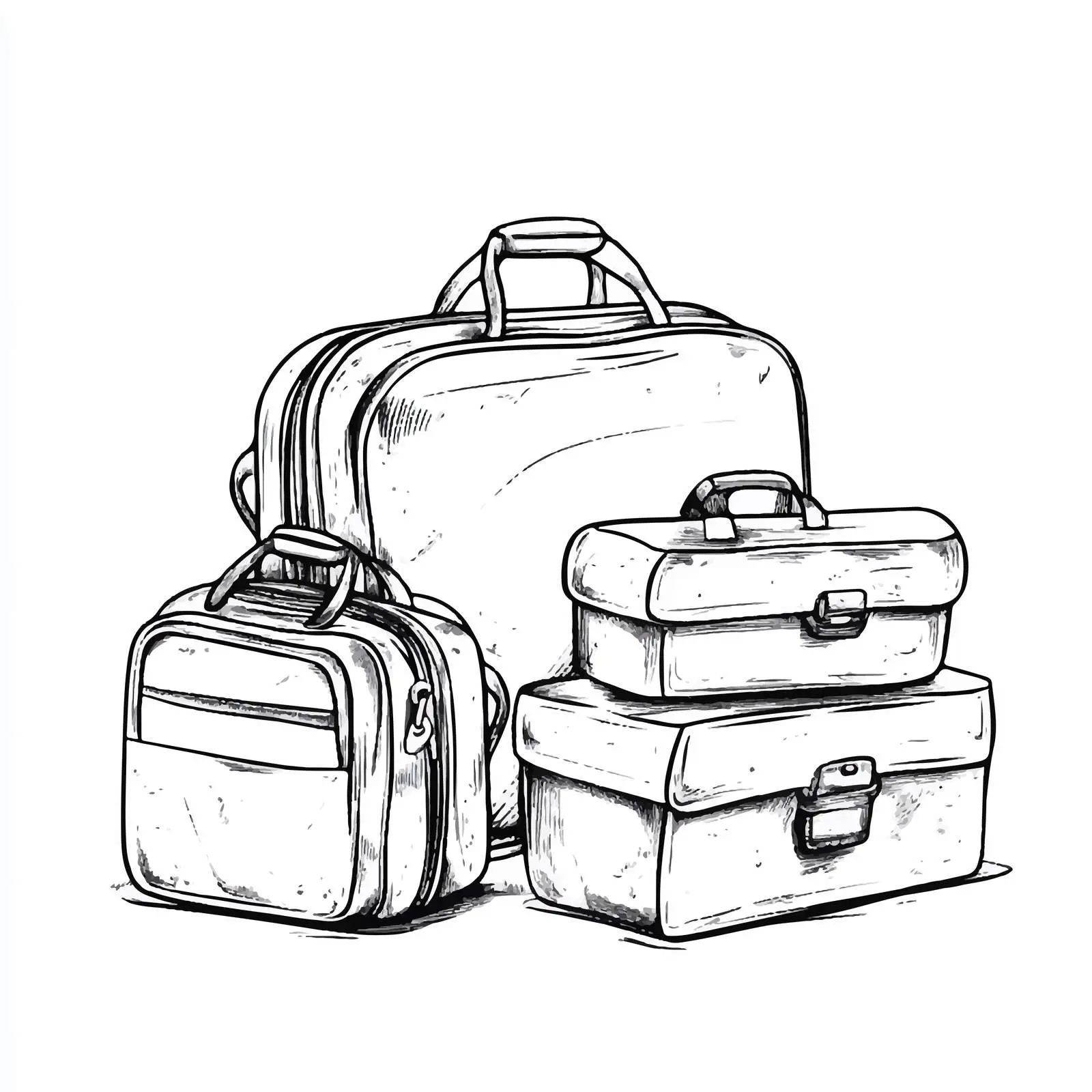 Stylish Cartoon Travel Bags Vector Illustration — free download from Dotvec