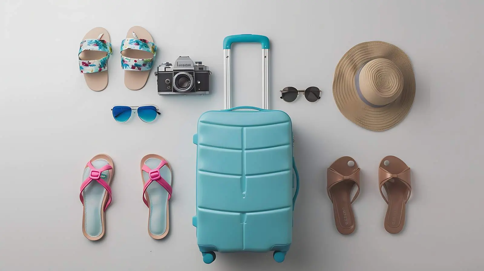 Travel Essentials: Luggage with Swimsuit and Accessories – free luggage image from Dotvec