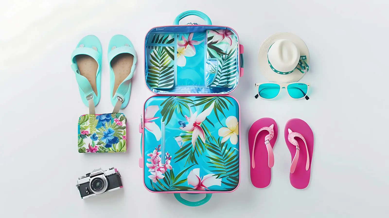 Travel Essentials: Swimsuit, Sunglasses, and Slippers — free download from Dotvec