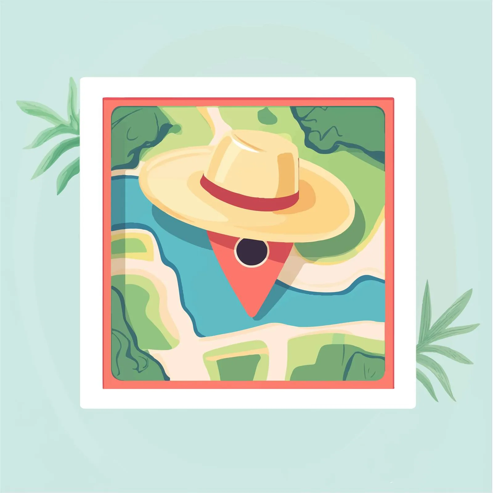 Travel Location Pin and Hat Vector Illustration — free download from Dotvec