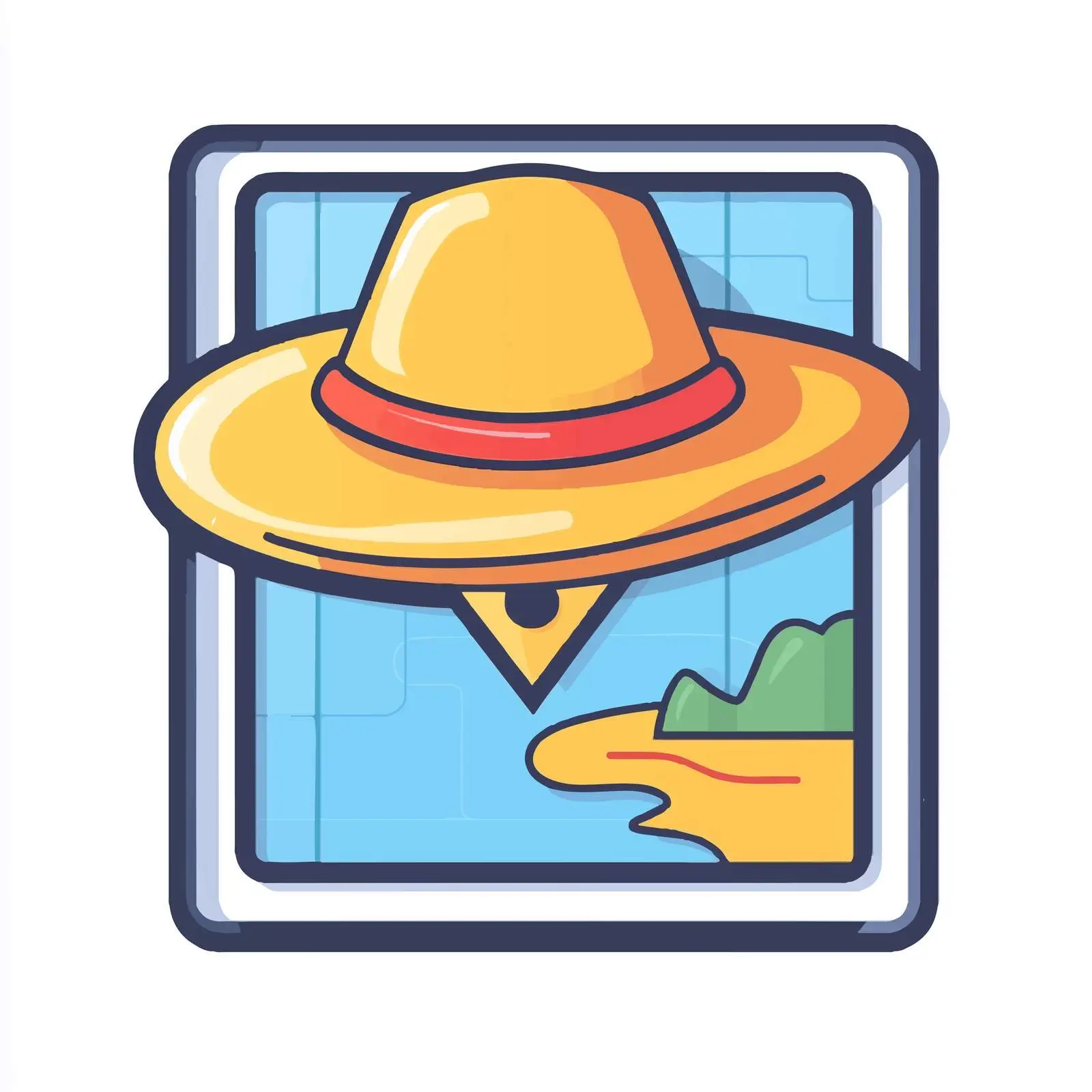 Flat Vector Travel Location Pin and Hat Illustration – free location pin image from Dotvec
