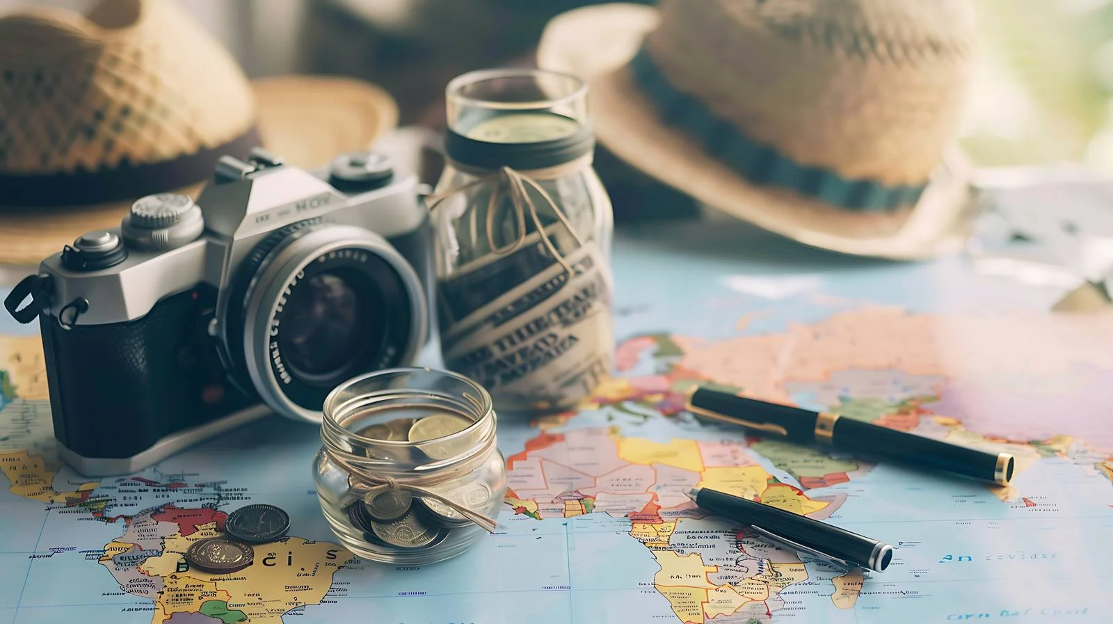 Travel Savings Essentials Displayed Creatively — free download from Dotvec
