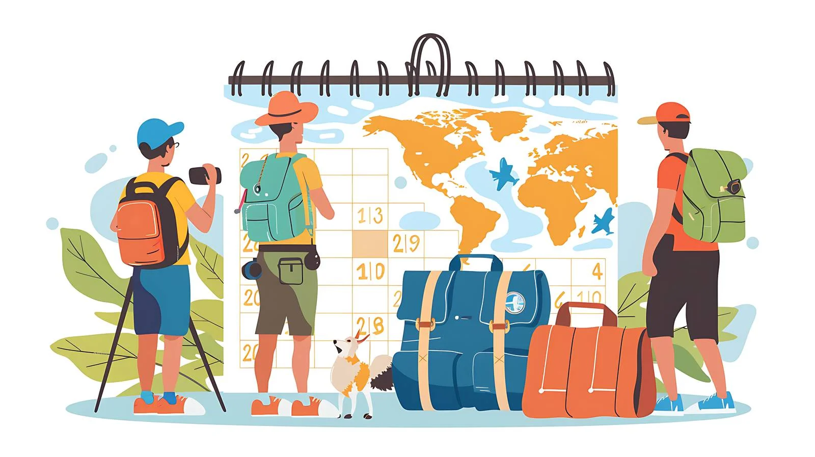 Travel Planning Calendar — free download from Dotvec