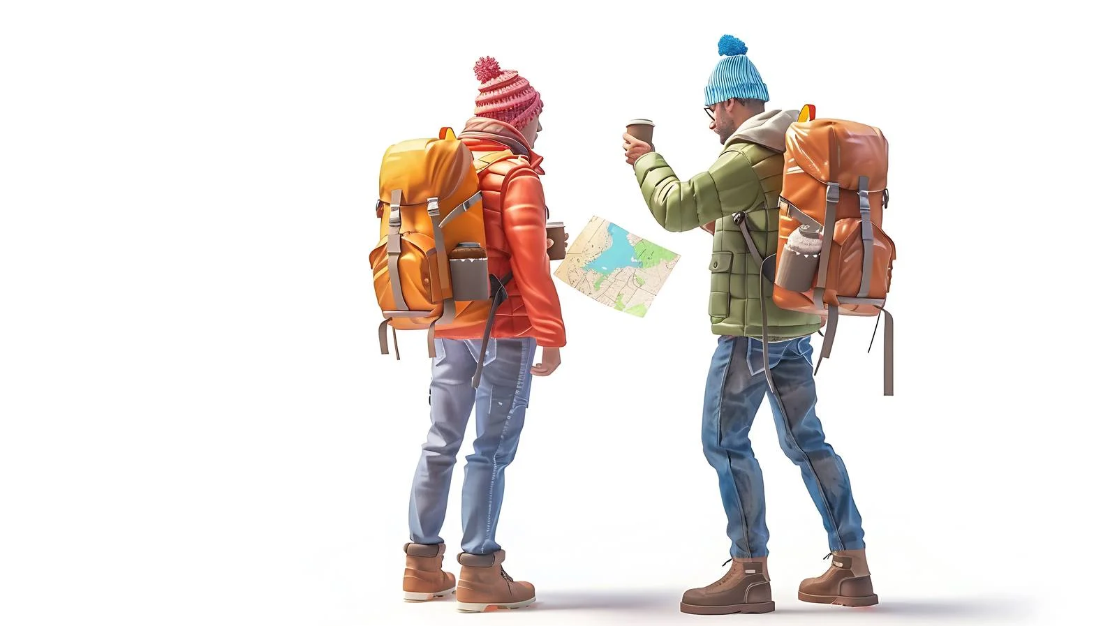 Travelers Planning Trips with Coffee Break — free download from Dotvec