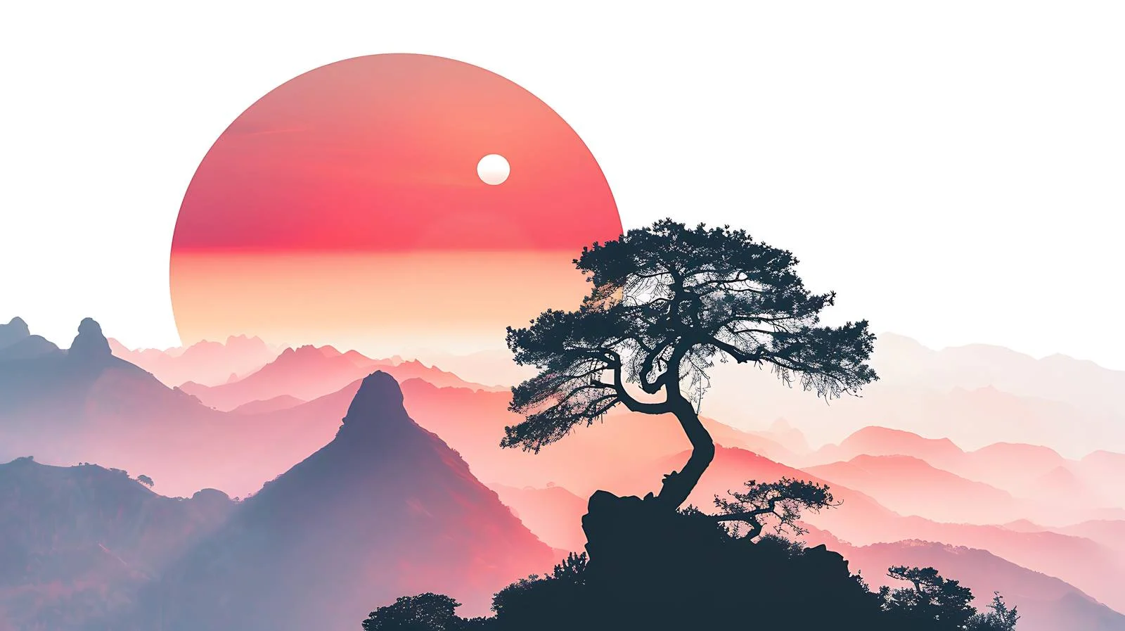 Serene Sunset Over Mountain Landscape — free download from Dotvec