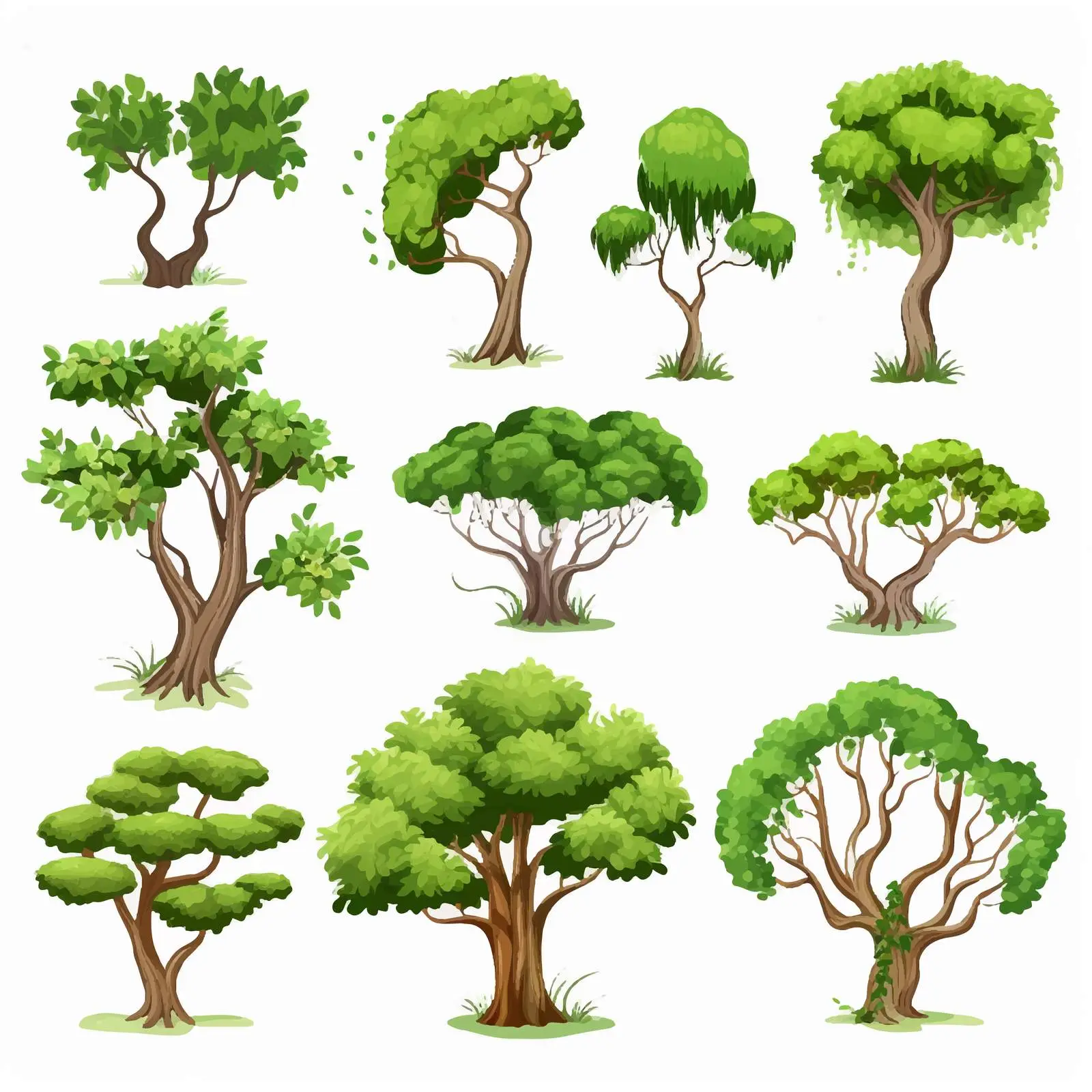Tree Element Set on White Background — free download from Dotvec
