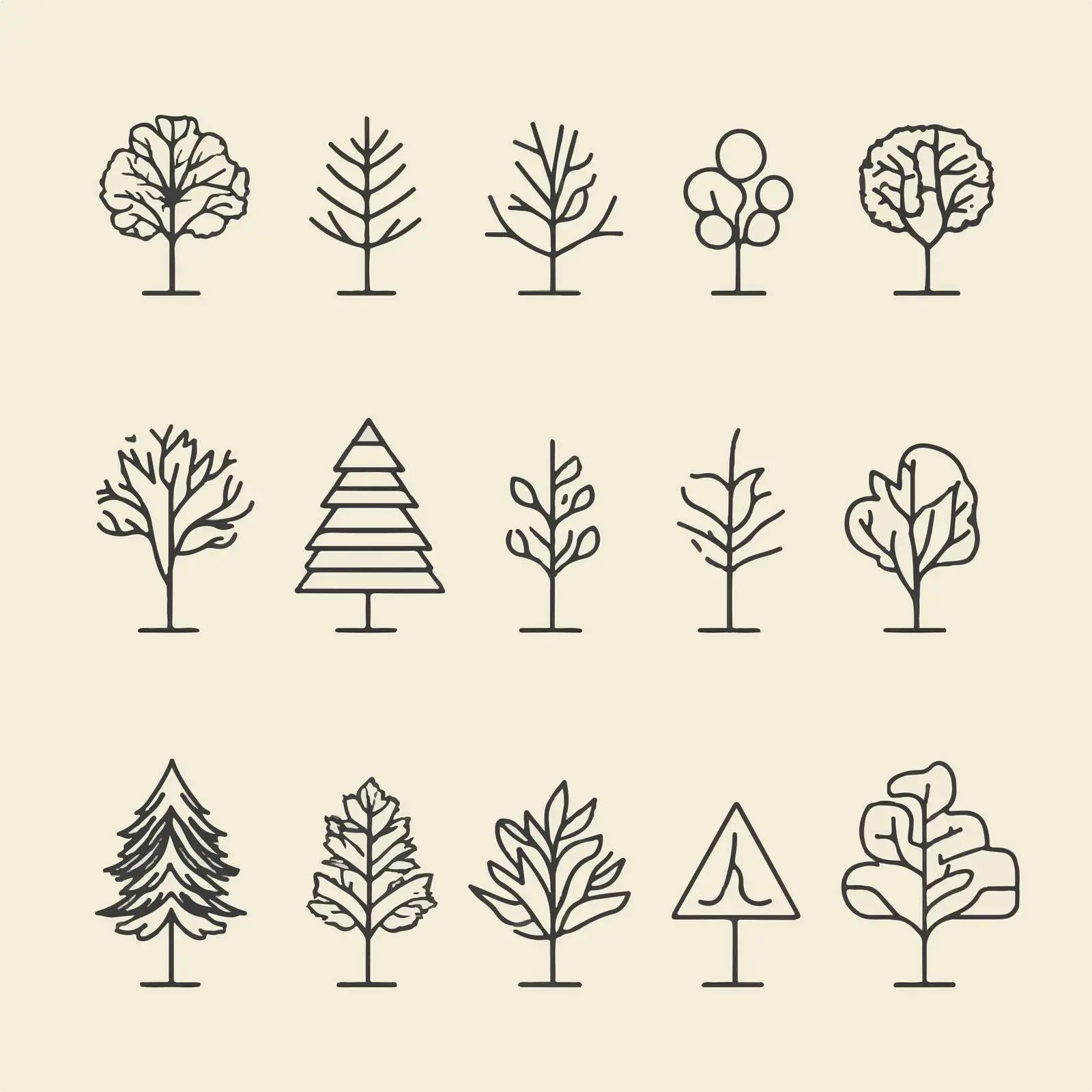 Stylized Tree Icon Vector Collection — free download from Dotvec