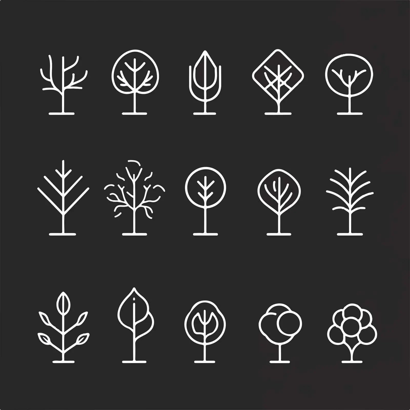 Vector Tree Icon Set for Nature Designs — free download from Dotvec