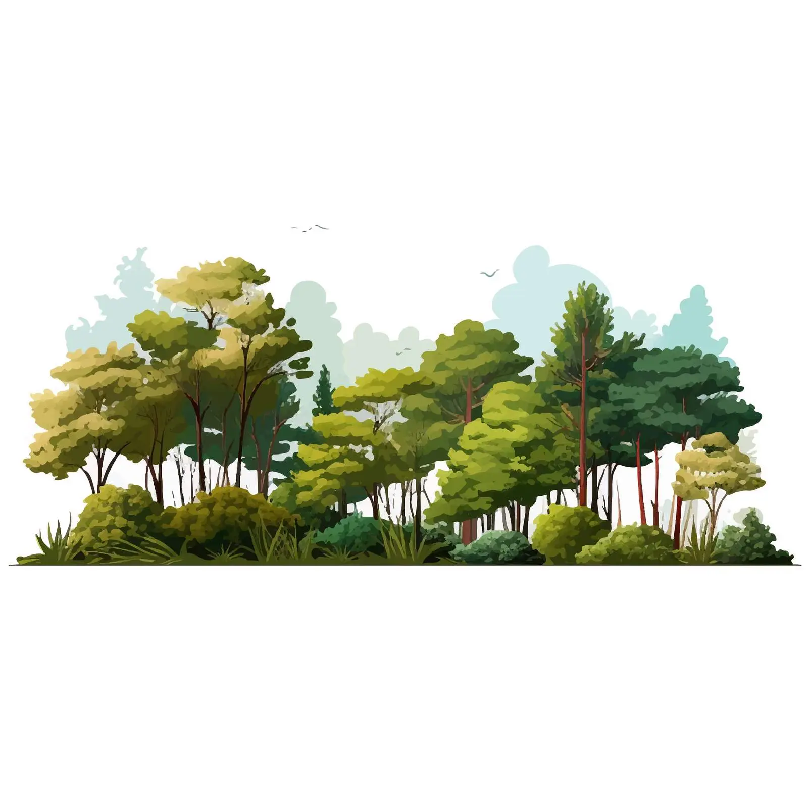 Cartoon Tree Line Vector Illustration Design — free download from Dotvec