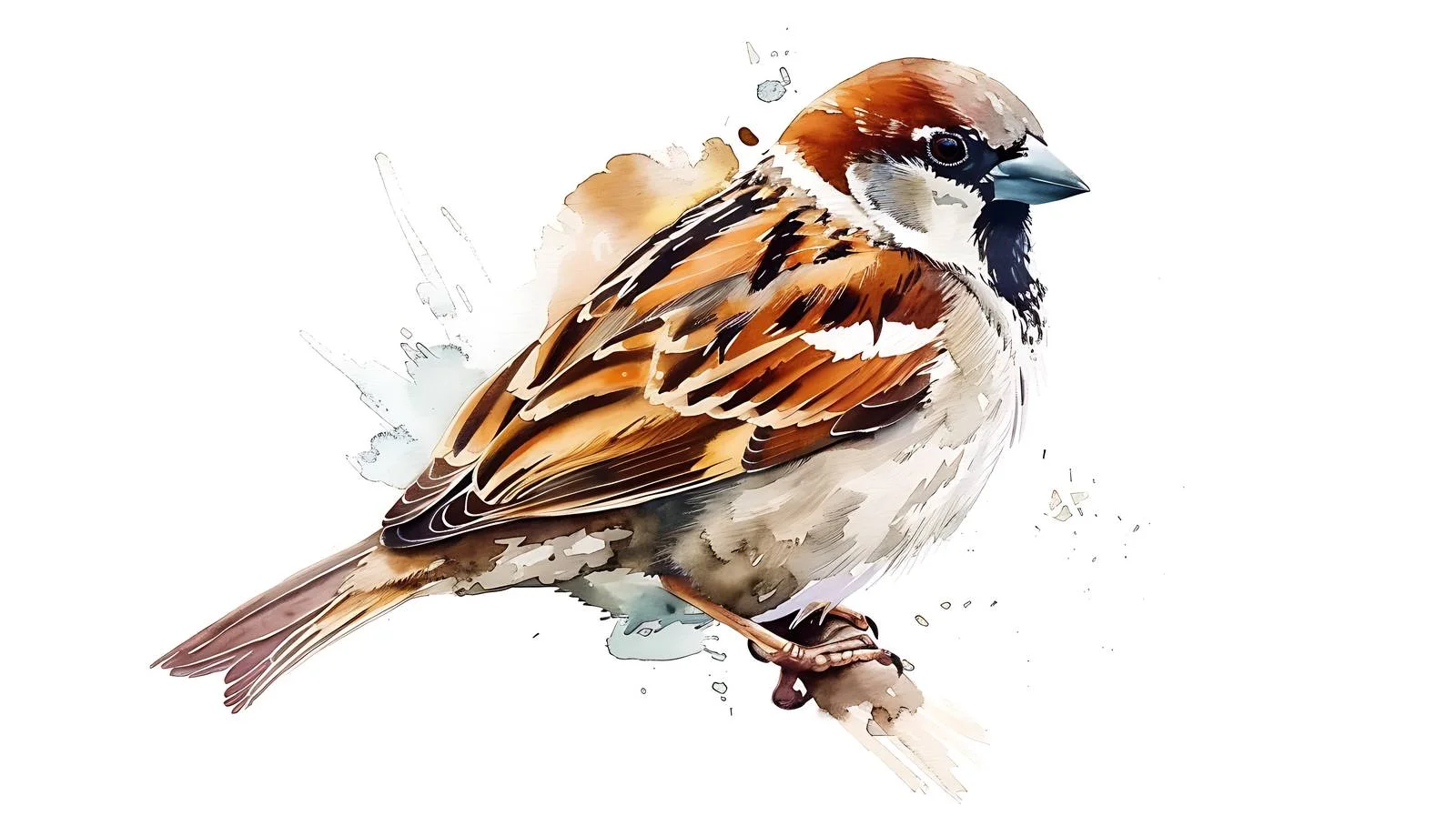 Elegant Tree Sparrow Watercolor Illustration — free download from Dotvec