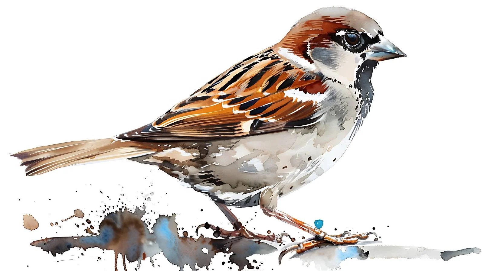 Elegant Tree Sparrow Watercolor Illustration — free download from Dotvec