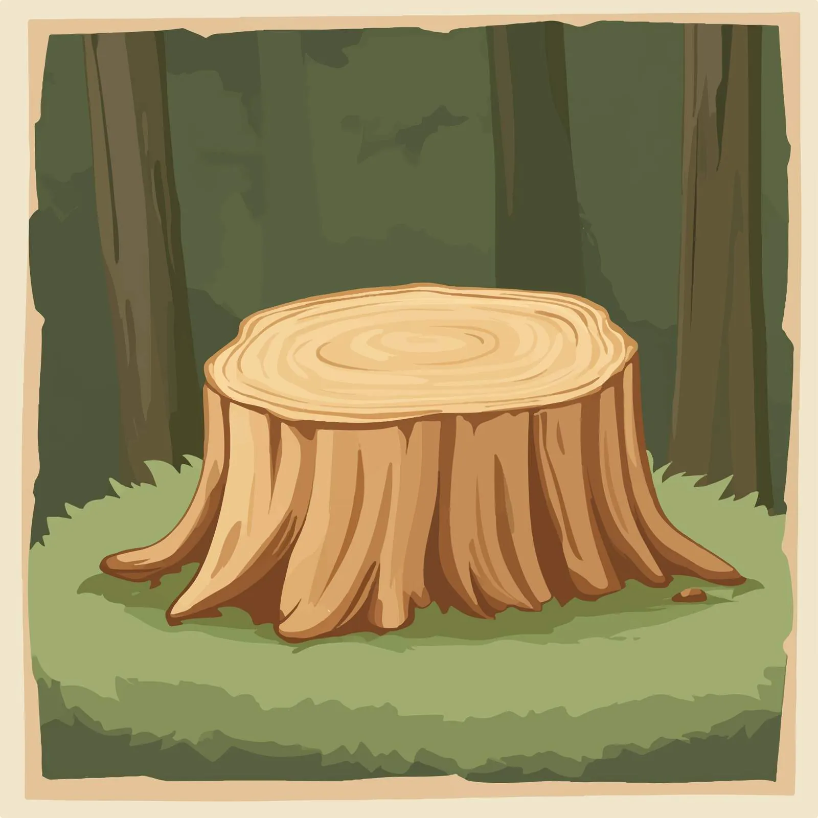 Tree Stump and Timber Flat Vector Illustration — free download from Dotvec