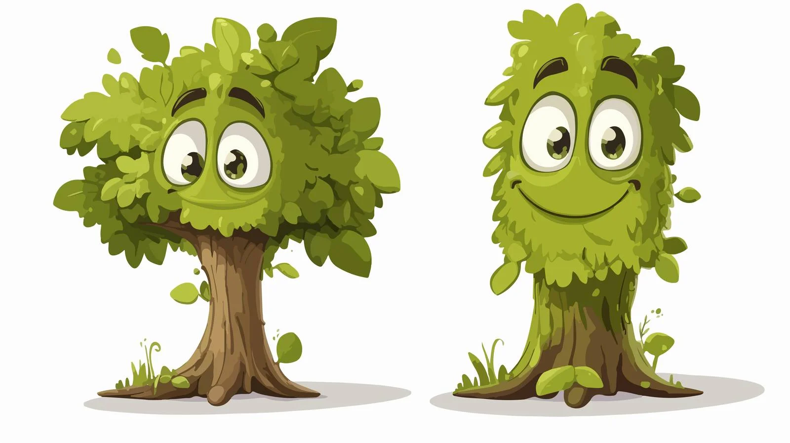 Playful Tree Cartoon Character Vector Illustration — free download from Dotvec
