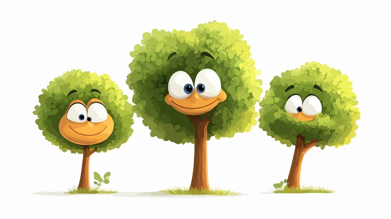 Friendly Tree Cartoon Character Vector Illustration — free download from Dotvec