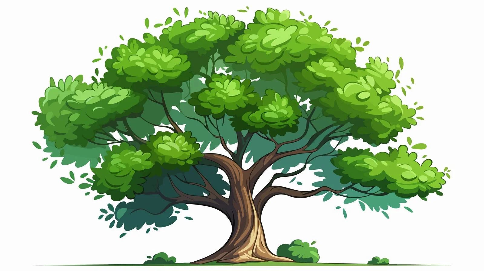 Vibrant Cartoon Tree Vector Illustration — free download from Dotvec