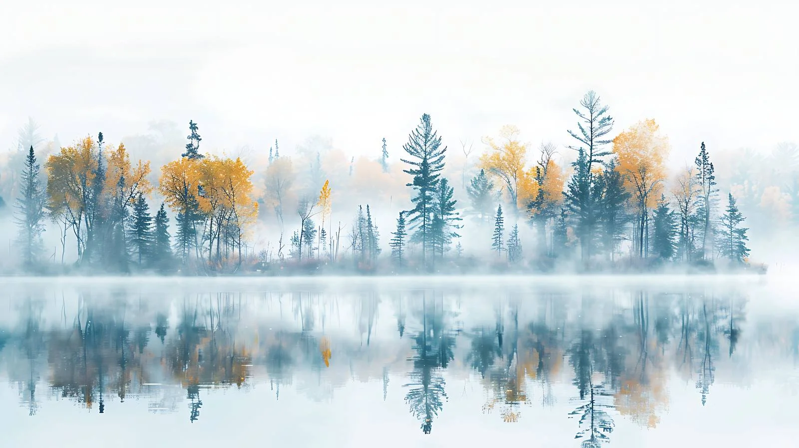 Misty Morning Coastline with Trees — free download from Dotvec