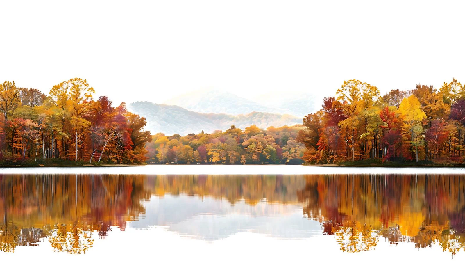 Autumnal Trees and Lake Overlooking Hills — free download from Dotvec