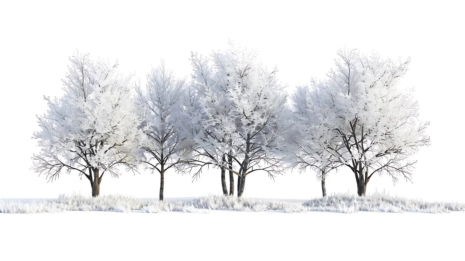 Winter Trees Dusted with Hoar Frost — free download from Dotvec