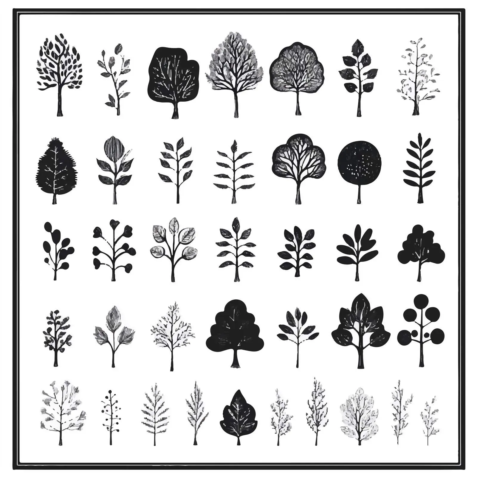 Cartoon Vector Trees and Plants Icon Set — free download from Dotvec