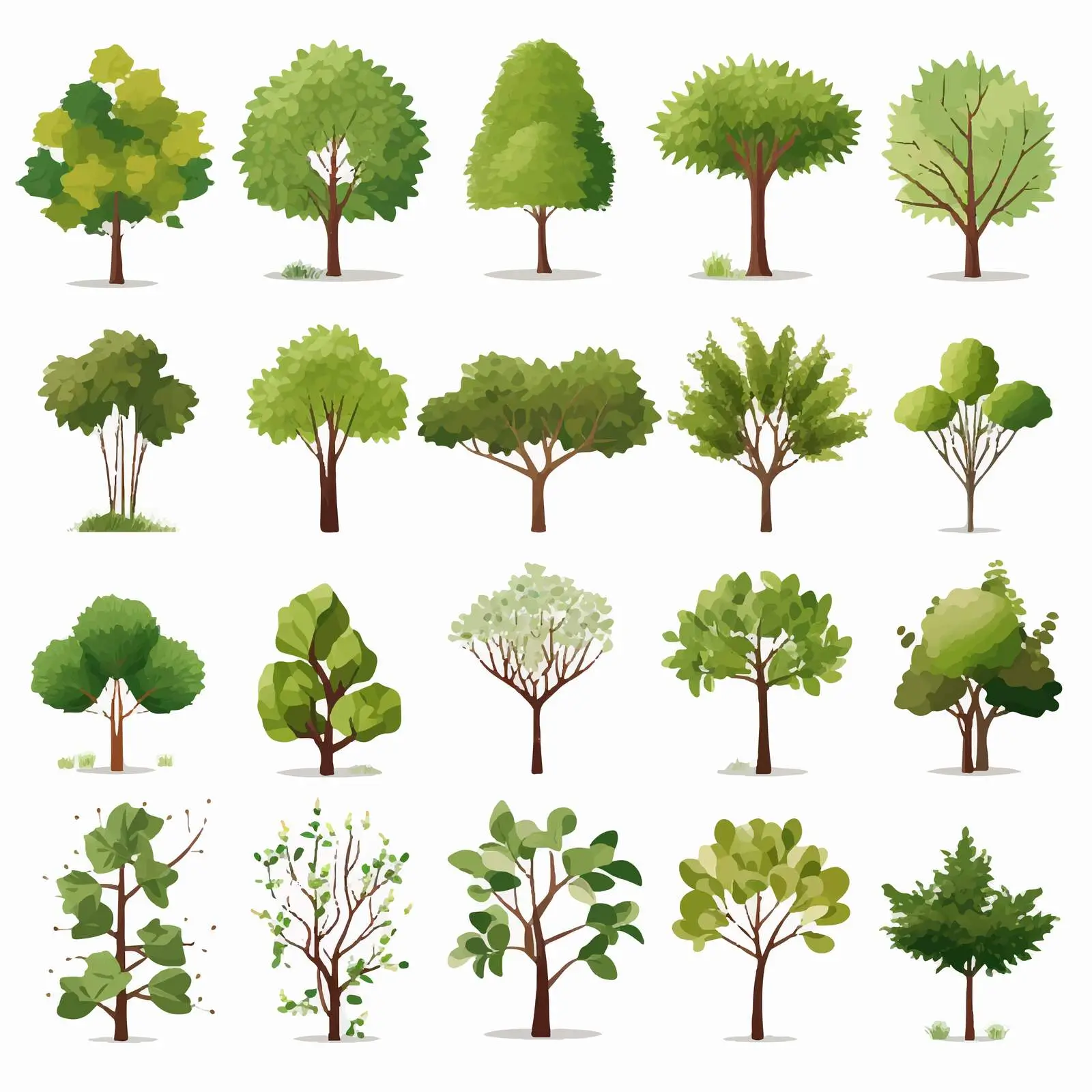 Lush Deciduous Tree Canopy Vector Illustration — free download from Dotvec