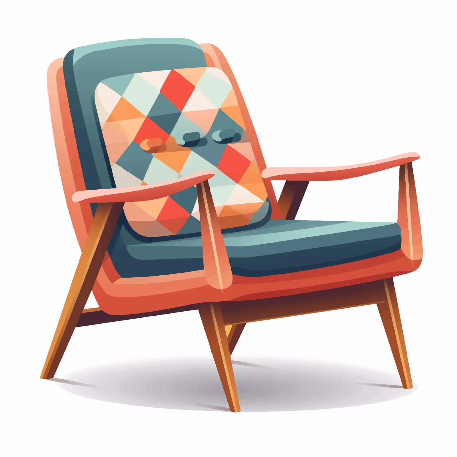 Retro Mid-Century 60s Trendy Armchair Design – free affordable luxury image from Dotvec