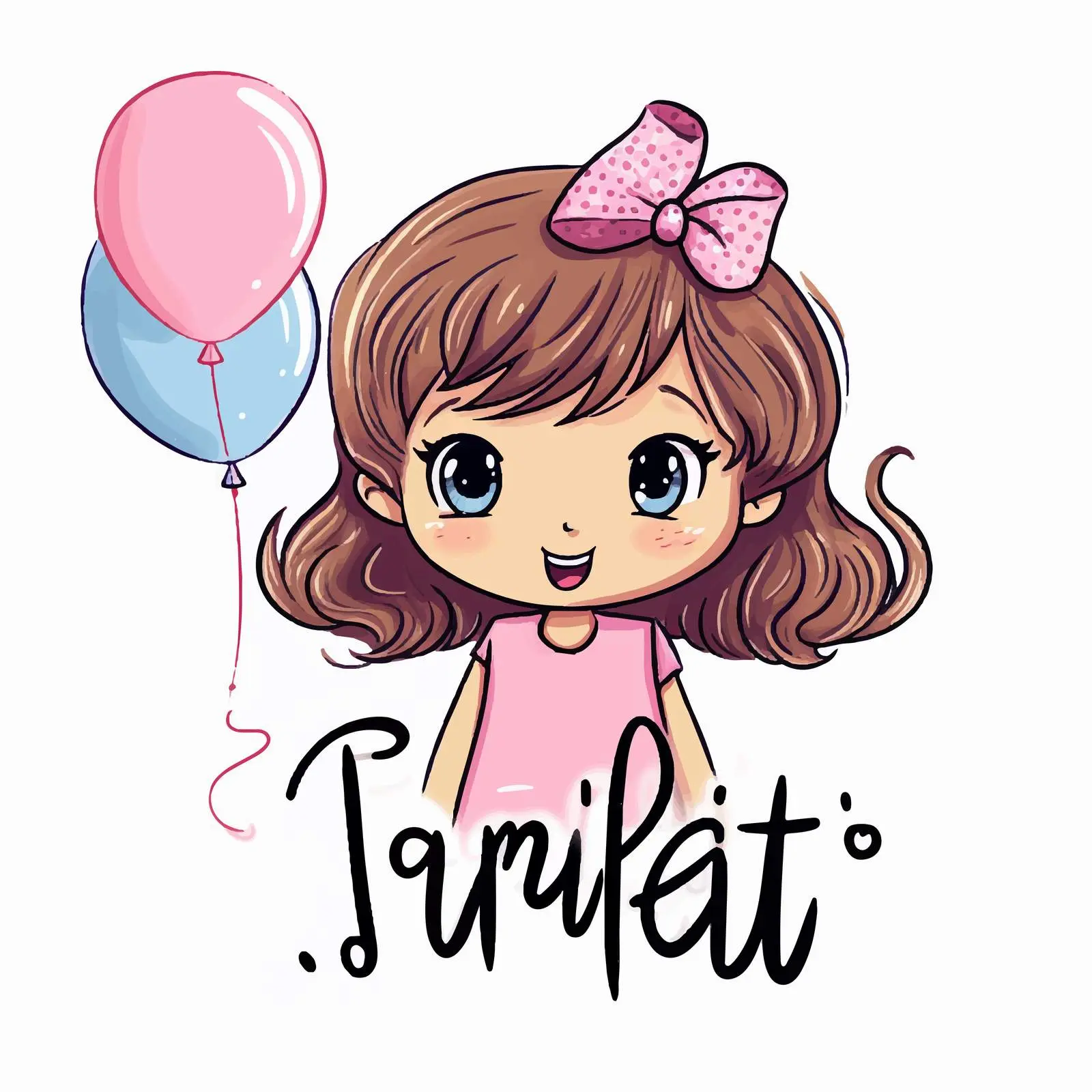 Trendy Baby Girl Birthday Card Design — free download from Dotvec