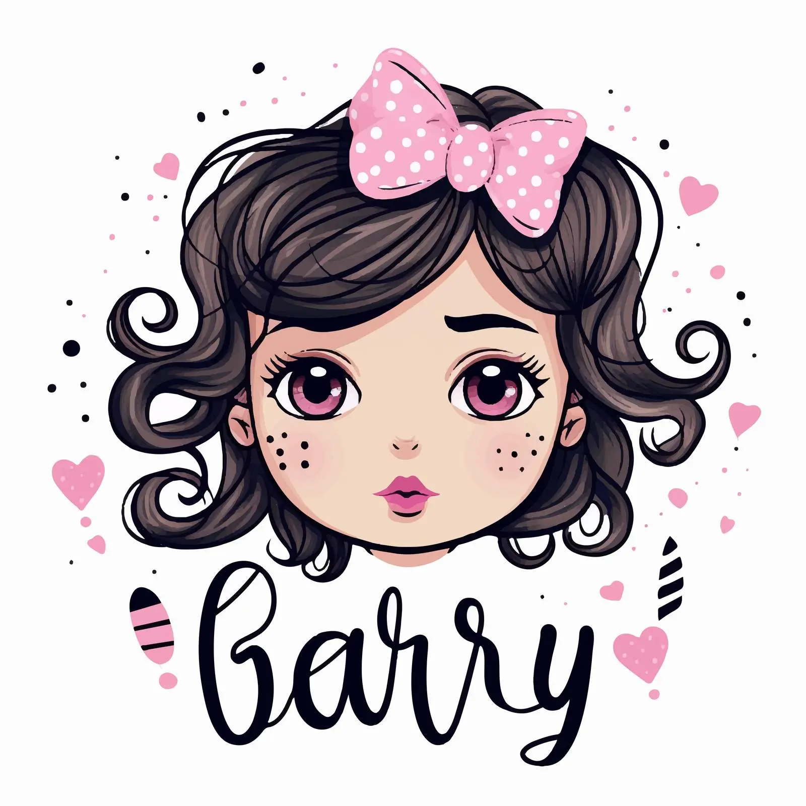 Trendy Baby Girl Birthday Card Design — free download from Dotvec