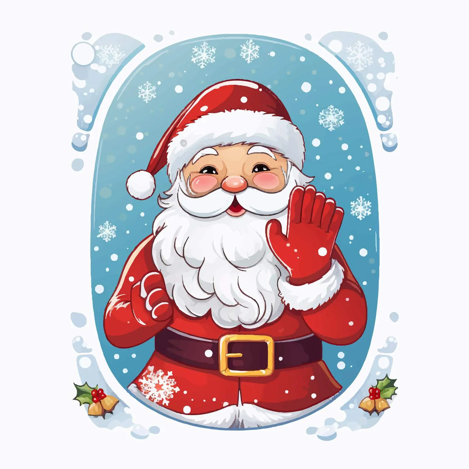 Trendy Santa Hand-Drawn Christmas Nail Art — free download from Dotvec