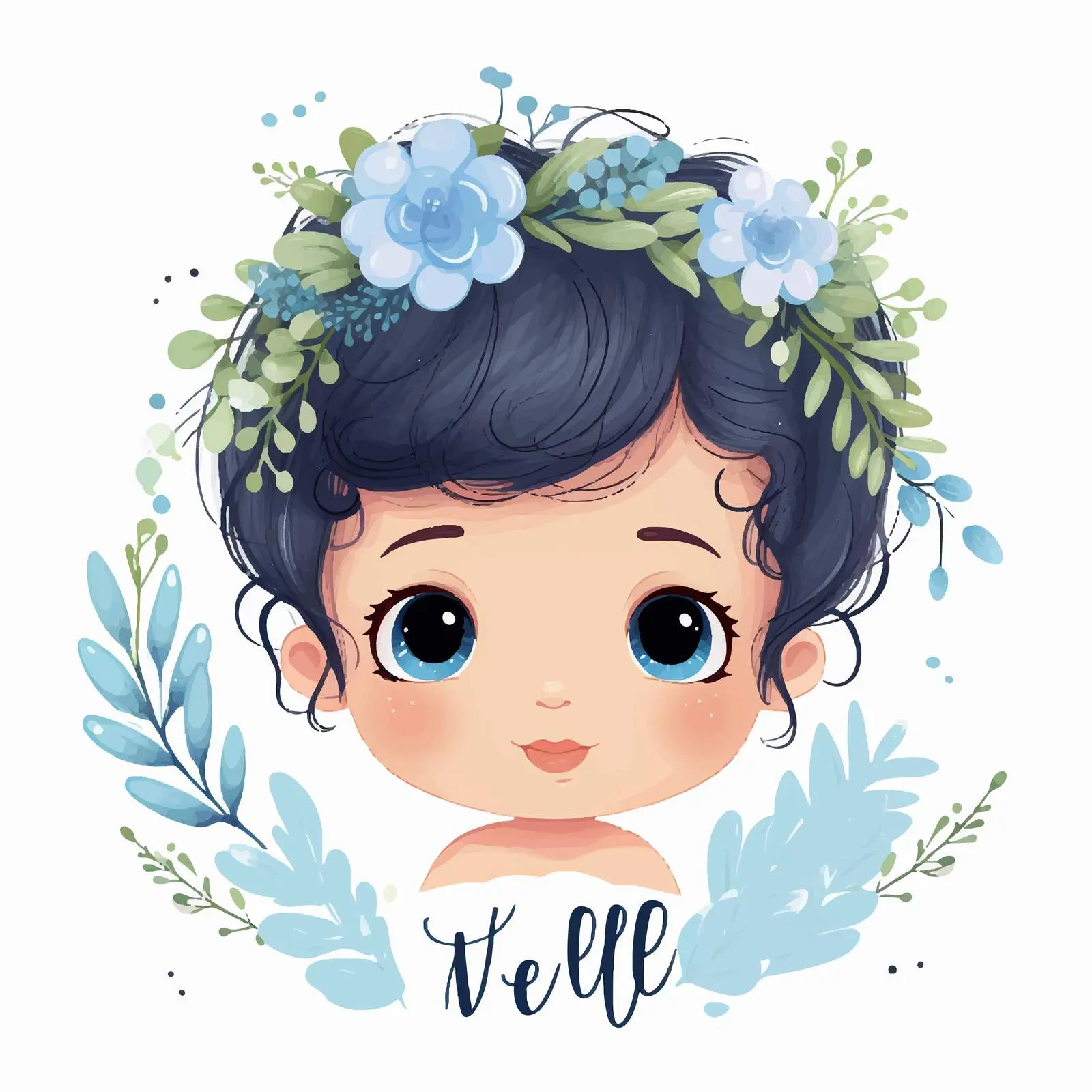 Trendy Hello Baby Postcard for Baby Girls — free download from Dotvec