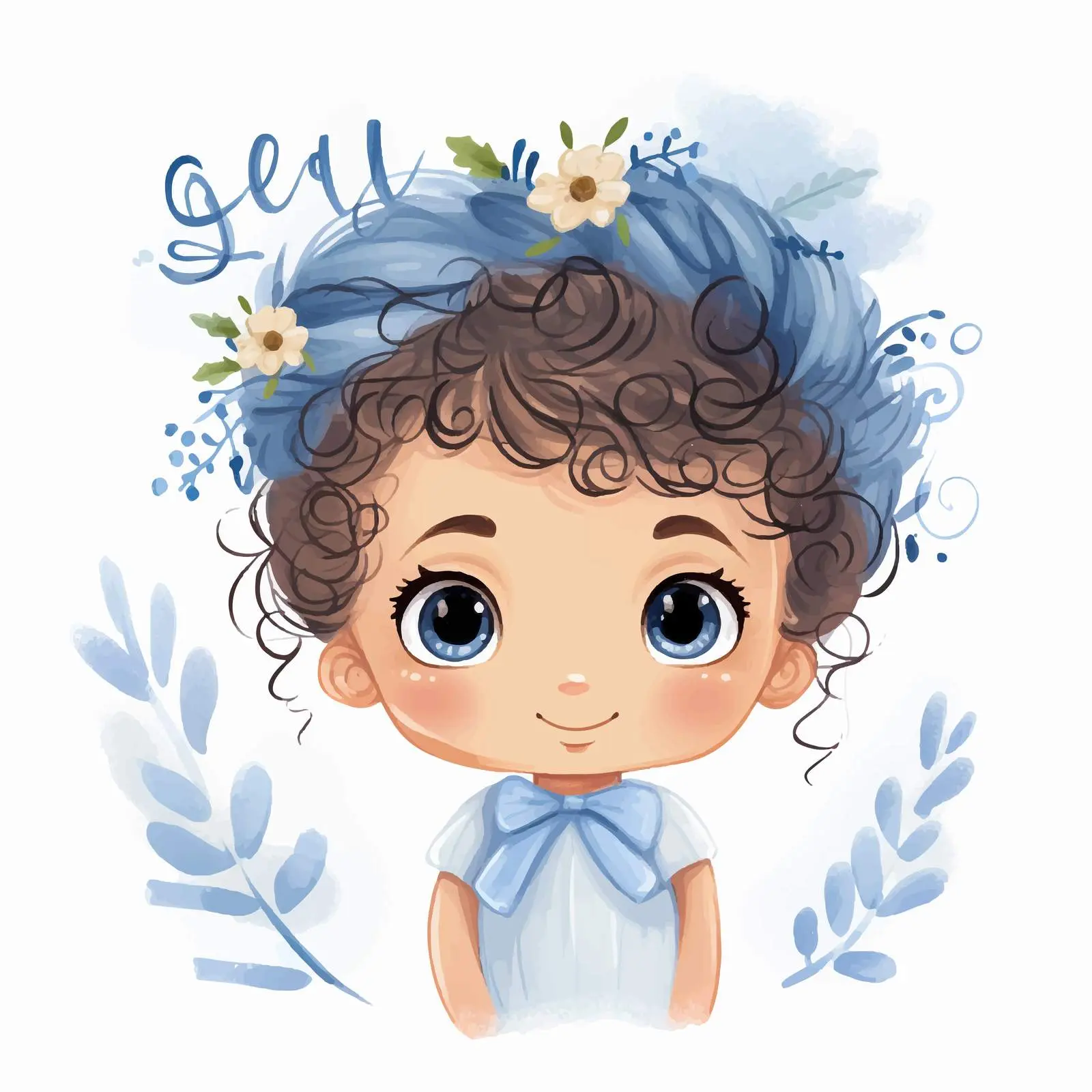 Hello Baby Hand Lettering Postcard Design — free download from Dotvec