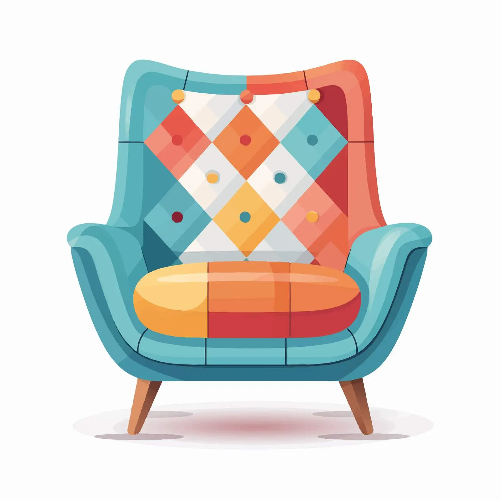 Trendy Retro Mid-Century Armchair Design — free download from Dotvec