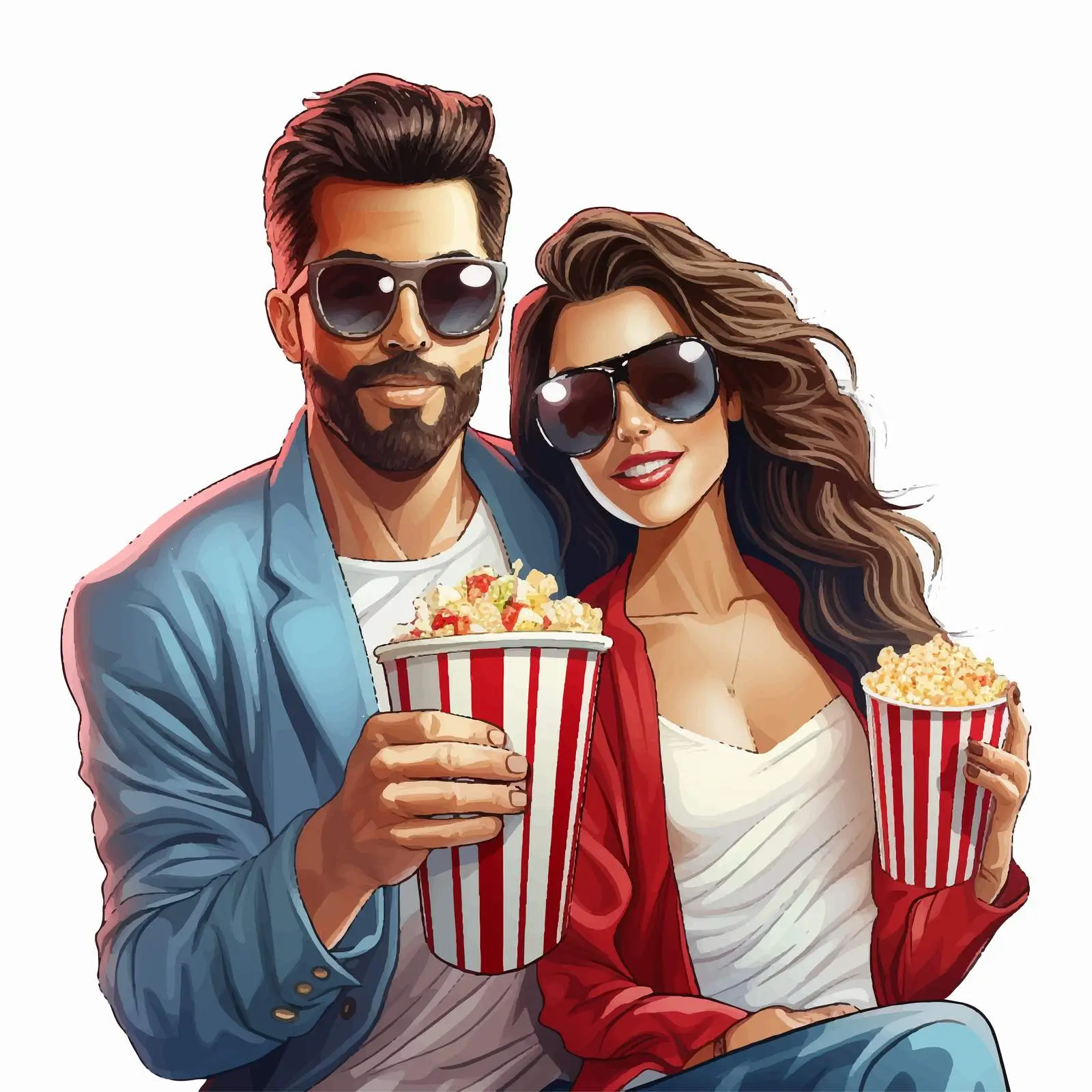 Trendy Young Couple Enjoying 3D Cinema Experience — free download from Dotvec