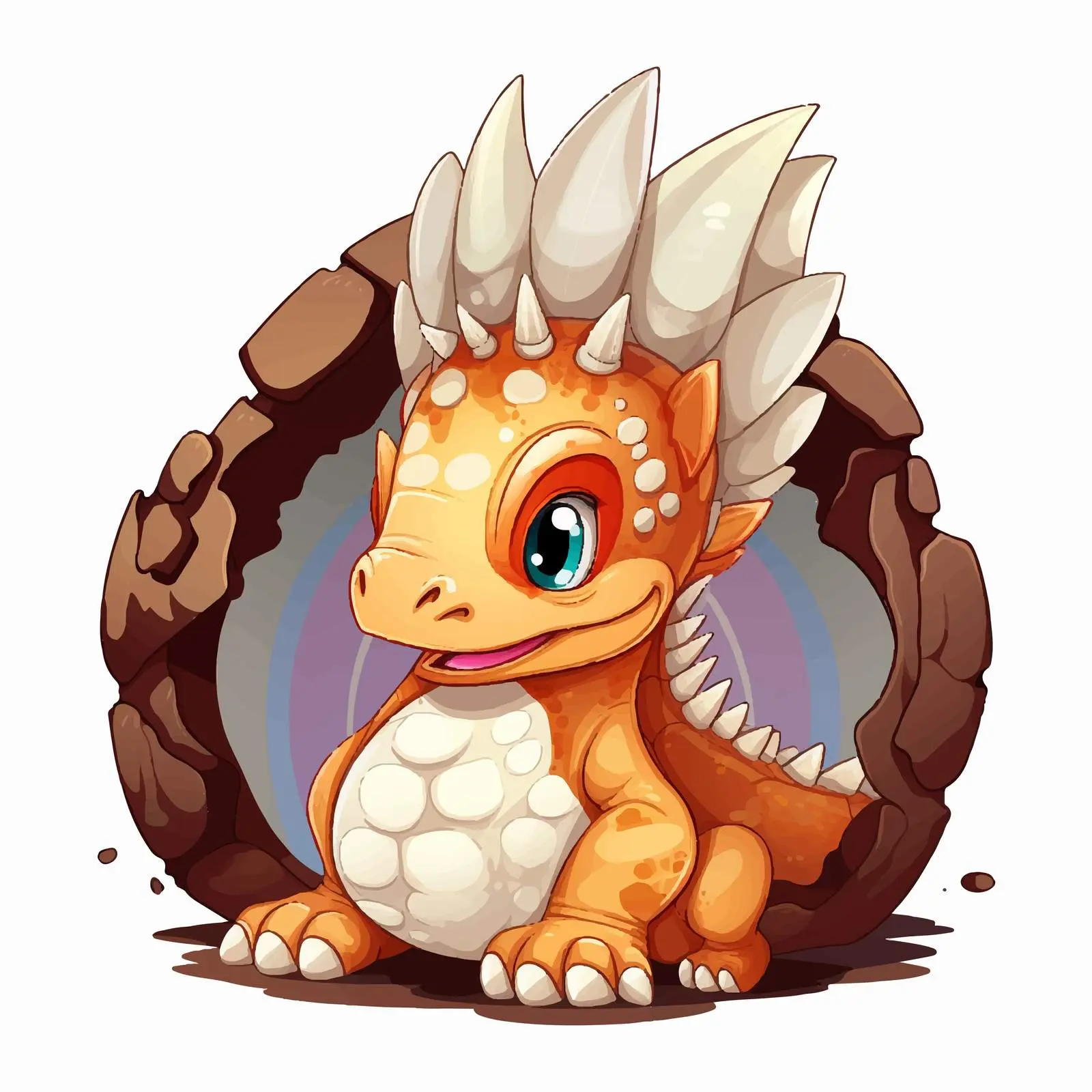 Cartoon Triceratops Hatching from Egg – free jurassic image from Dotvec