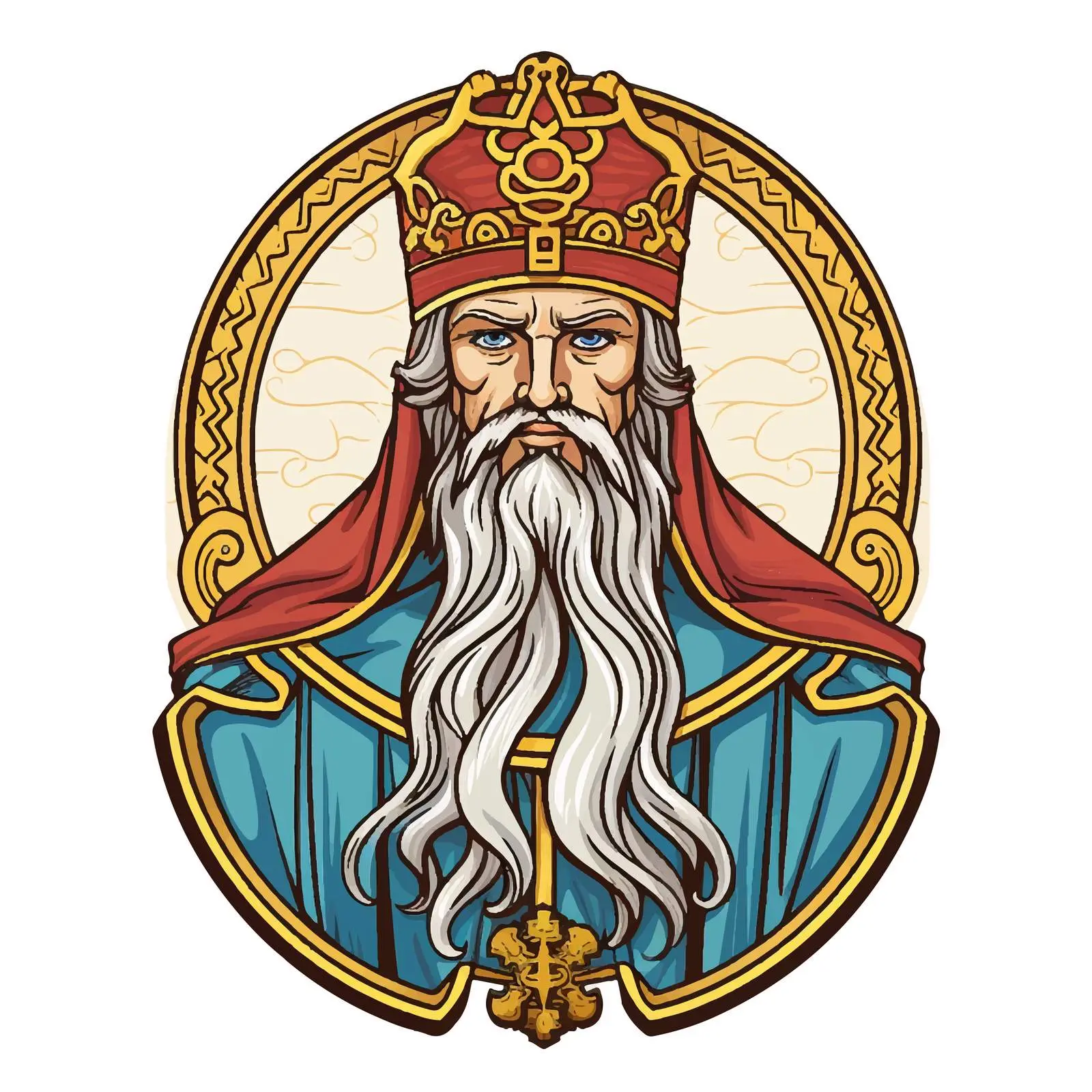 Byzantine Style Trinitian Illustration on White Background — free download from Dotvec