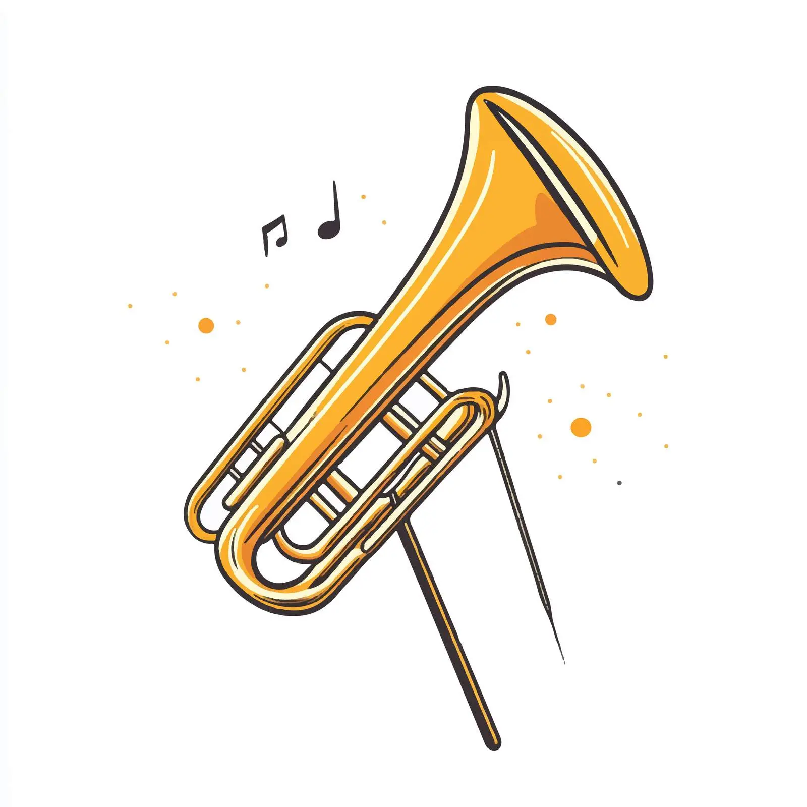 Trombone Musical Instrument Icon Vector Illustration — free download from Dotvec