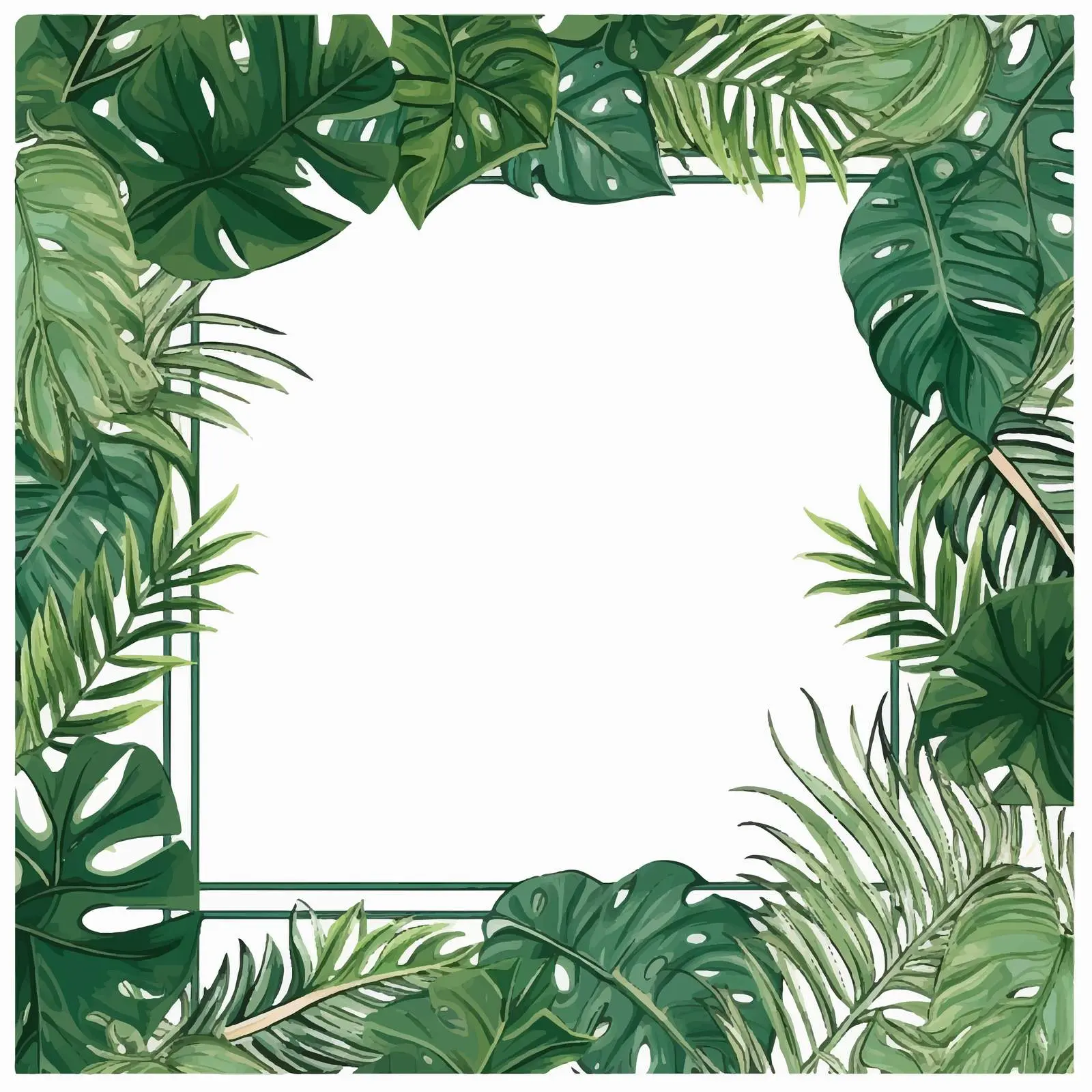 Tropic Deep Green Frame for Classic Flyers — free download from Dotvec