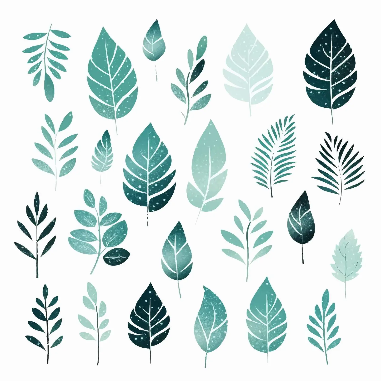 Tropical Leaves Silhouettes with Glitter Texture – free tropical design image from Dotvec
