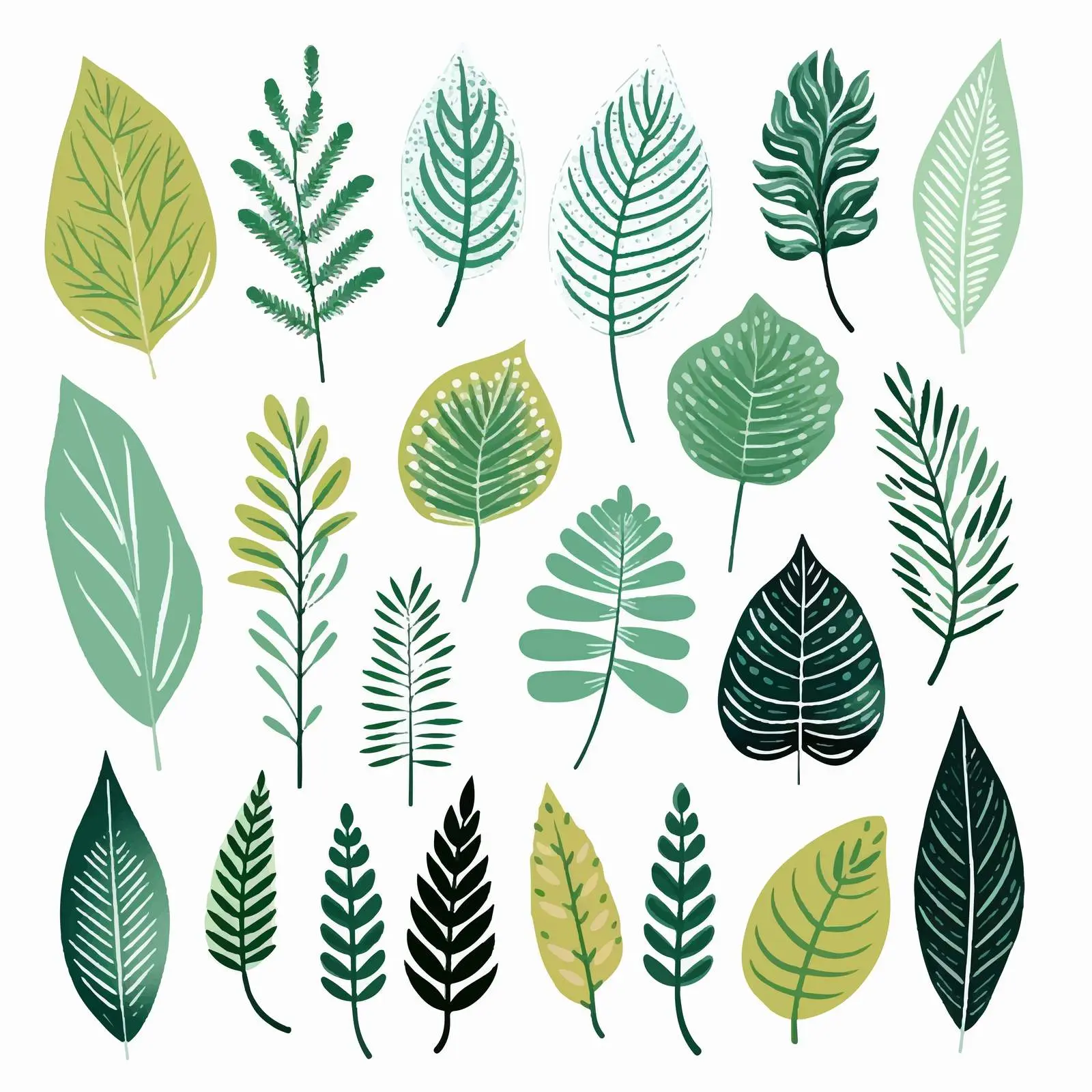 Tropical Leaves Silhouettes with Glitter Texture — free download from Dotvec