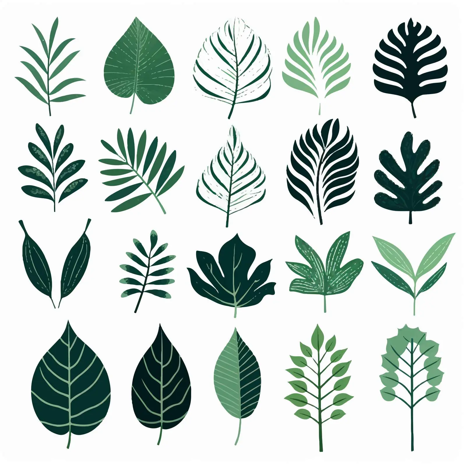 Tropical Leaves Silhouettes with Glitter Texture — free download from Dotvec
