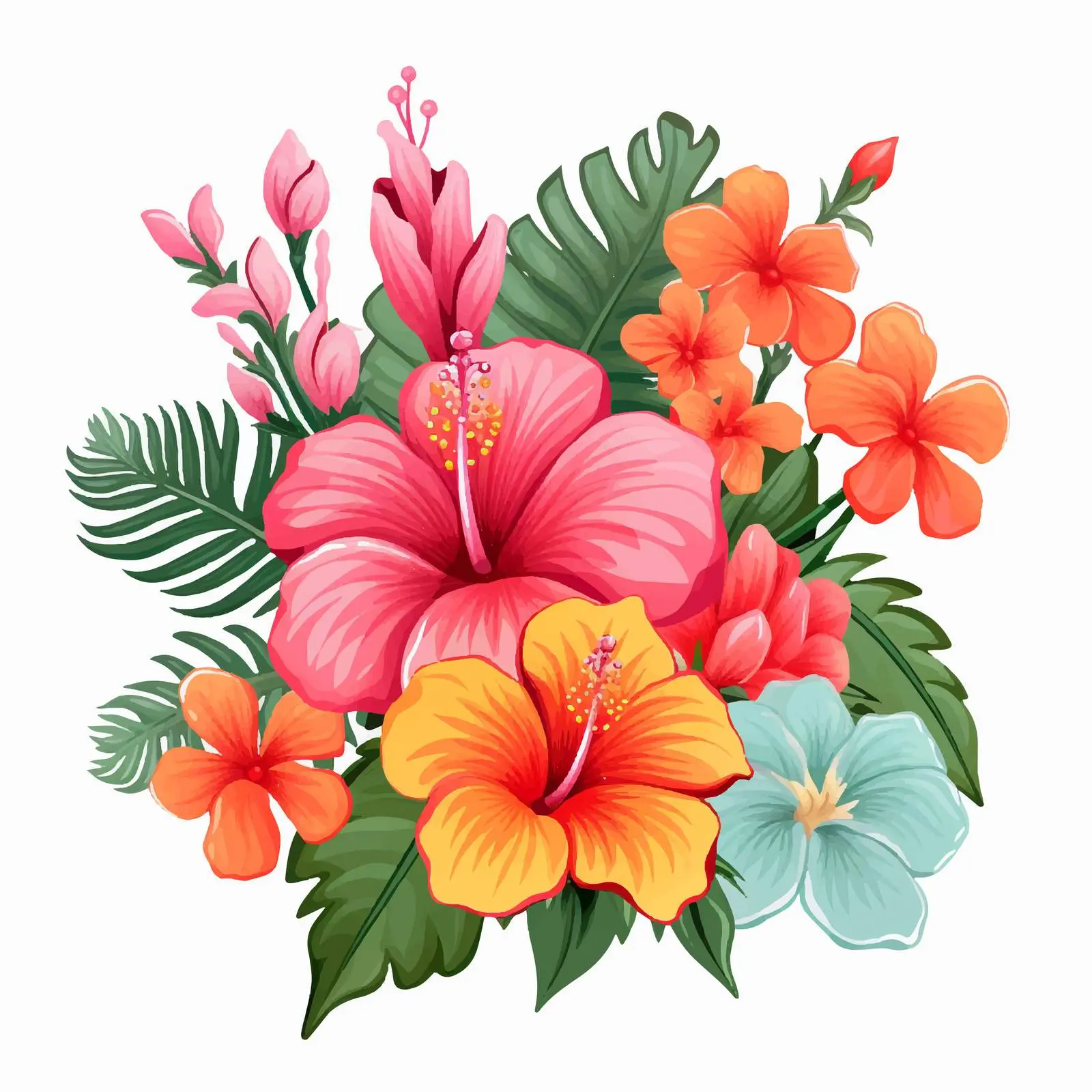 Tropical Exotic Flower Decorative Vector Illustration — free download from Dotvec