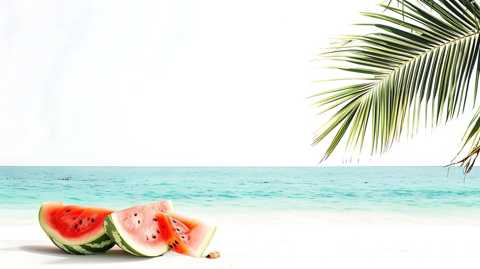 Tropical Beach Watermelon Palm Concept — free download from Dotvec