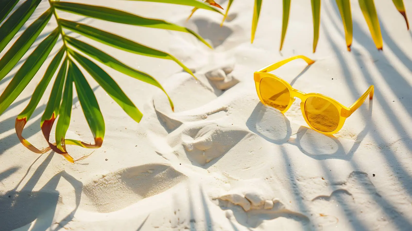 Tropical Beach with White Sand and Footsteps – free exploring image from Dotvec