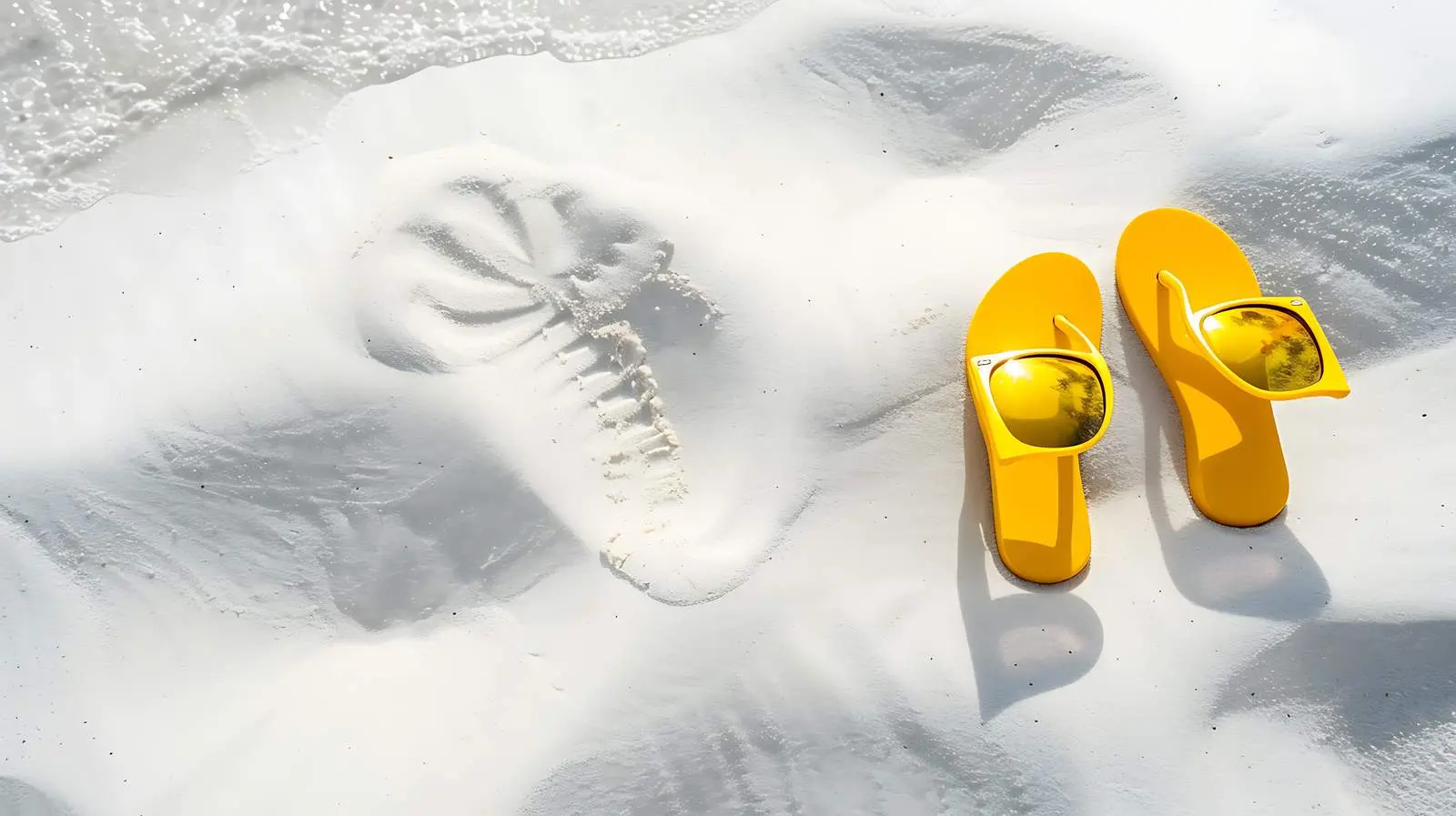 Beautiful Tropical Beach with White Sand Footsteps – free kiss image from Dotvec