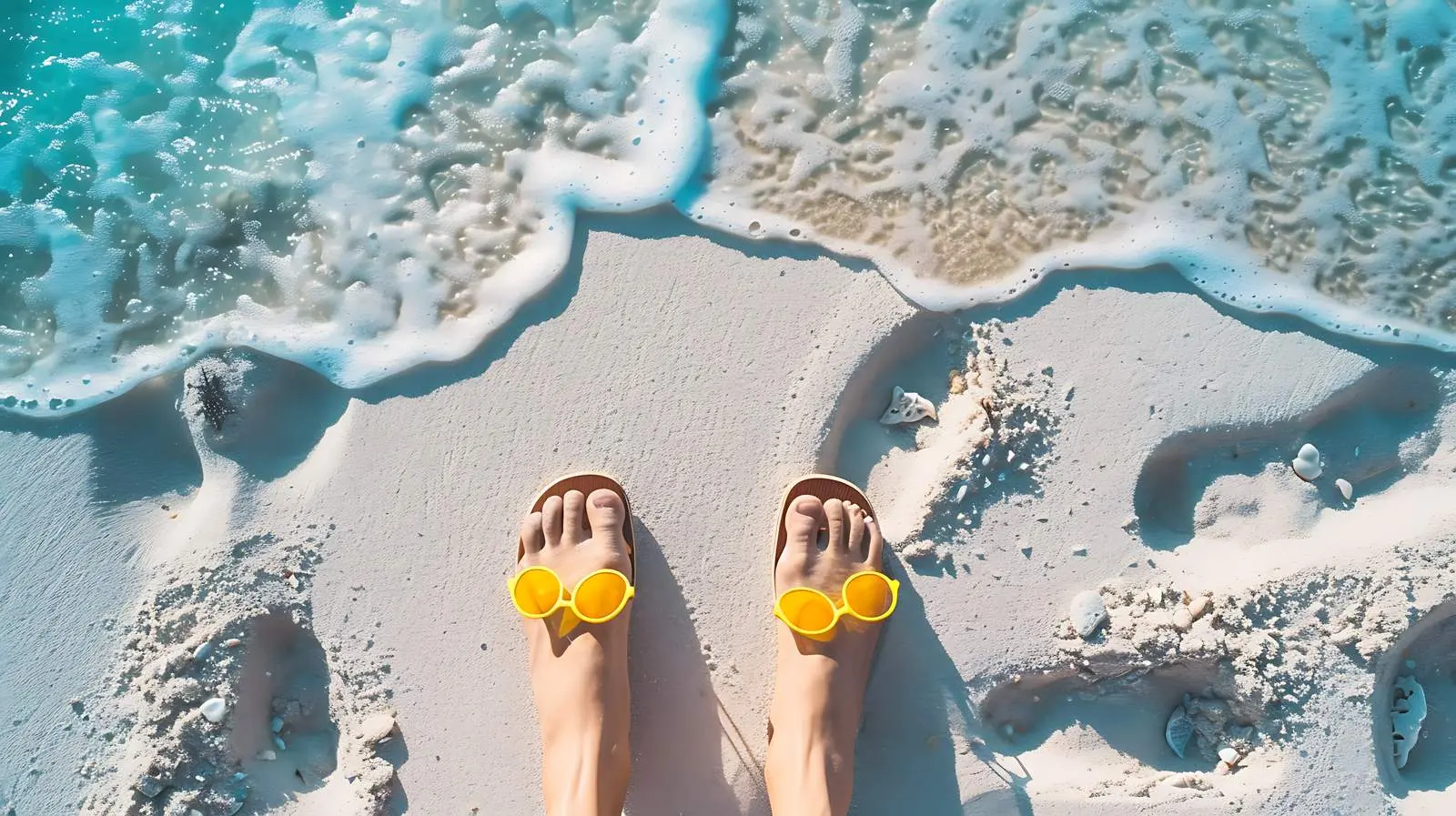 Beautiful Tropical Beach with White Sand Footsteps — free download from Dotvec