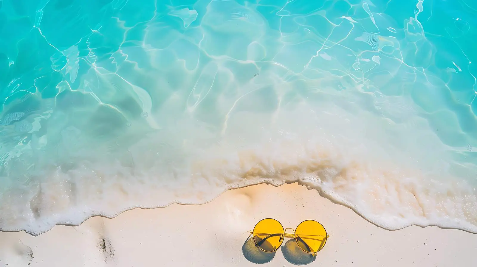 Tropical Beach with White Sand and Footsteps — free download from Dotvec