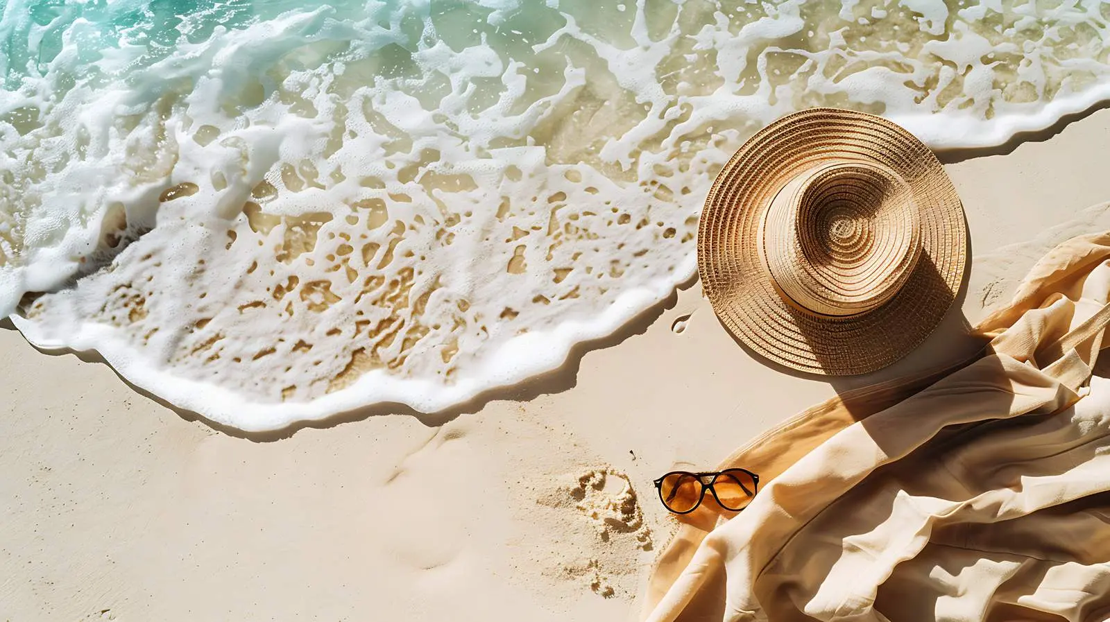 Beautiful Tropical Beach with White Sand Footsteps — free download from Dotvec