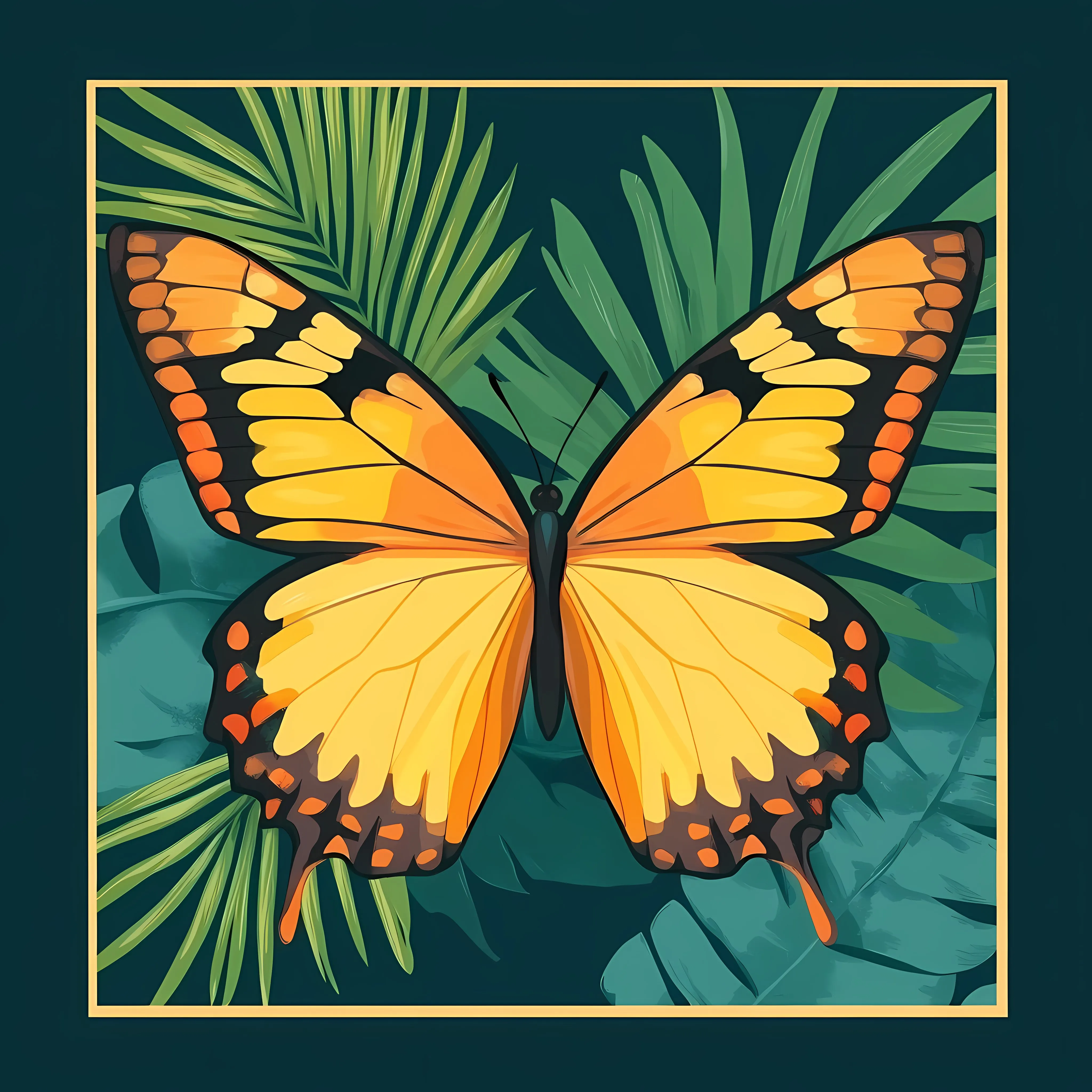 Tropical Butterfly Colorful Vector Illustration — free download from Dotvec